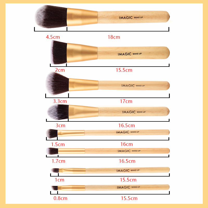 8 Pcs Makeup Brush Set Imagic Cosmetics