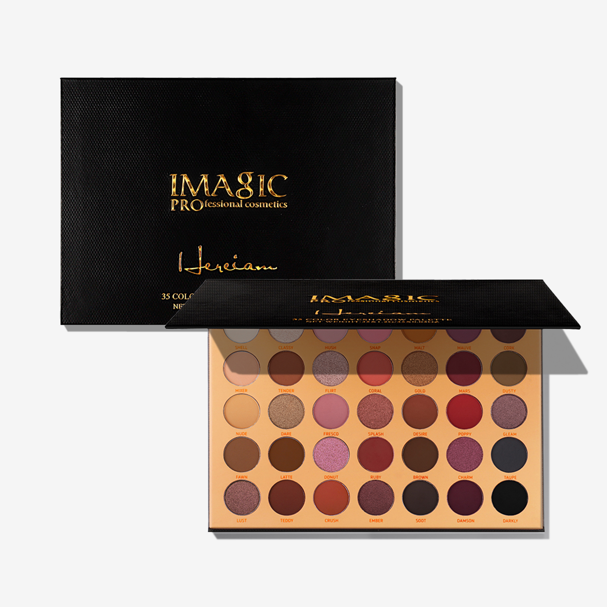 IMAGIC Elegant Black 35-Color Neutral Warm Brown Eyeshadow Palette